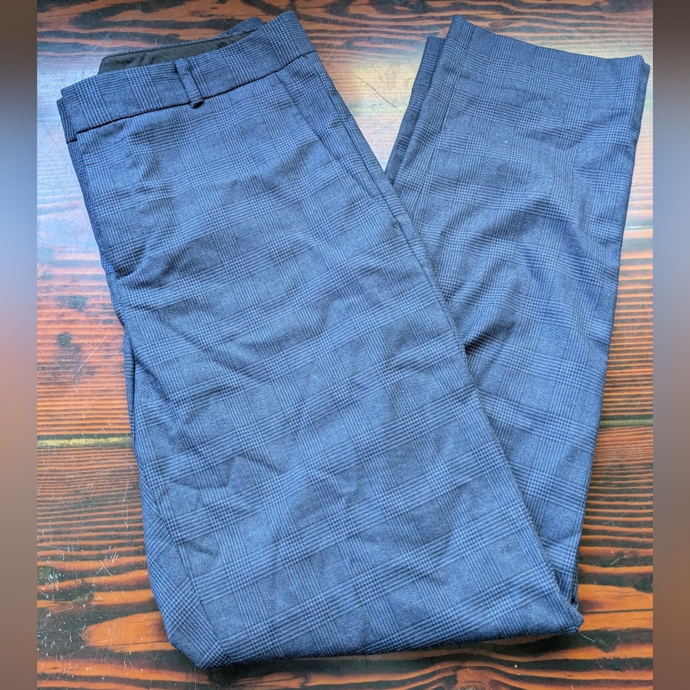 Banana Republic Ryan Fit Navy Glen Plaid Trousers – Size 8